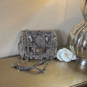 Michael Kors Gray Snakeskin Crossbody Bag